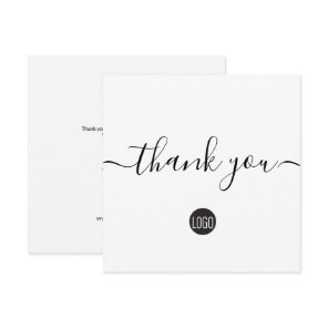 Simple modern business custom logo thank you card