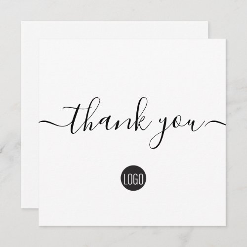 Simple modern business custom logo thank you card