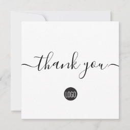Simple modern business custom logo thank you card | Zazzle