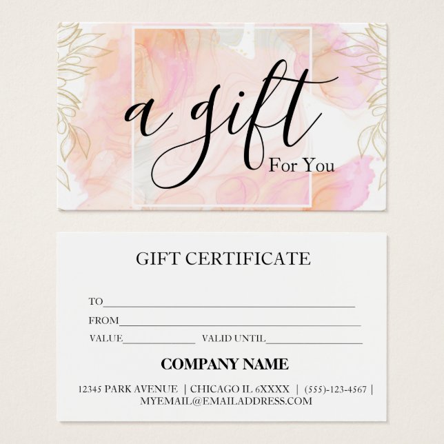 Simple & Modern Business Gift Certificate (Front & Back)