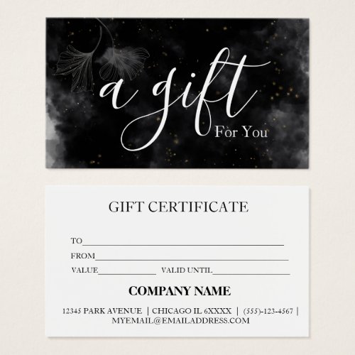 Simple  Modern Business Gift Certificate