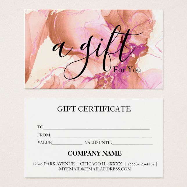 Simple & Modern Business Gift Certificate (Front & Back)