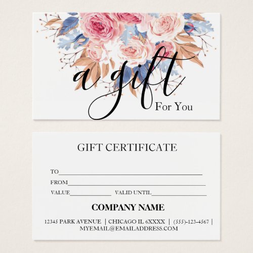 Simple  Modern Business Gift Certificate