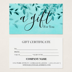 Simple & Modern Business Gift Certificate