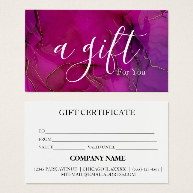 Simple & Modern Business Gift Certificate (Front & Back)