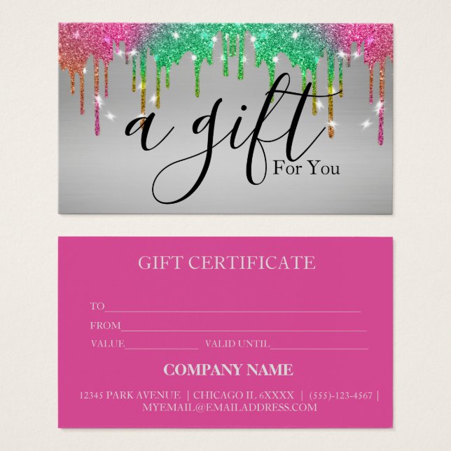 Simple & Modern Business Gift Certificate (Front & Back)