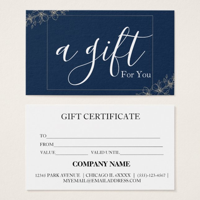 Simple & Modern Business Gift Certificate (Front & Back)