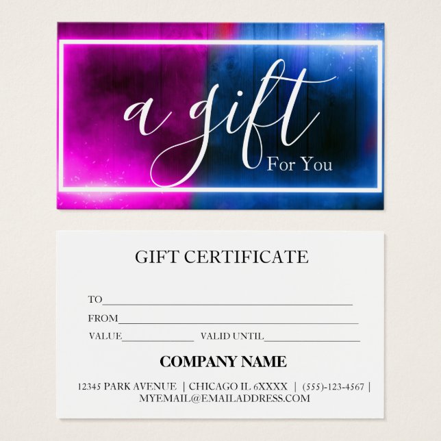 Simple & Modern Business Gift Certificate (Front & Back)