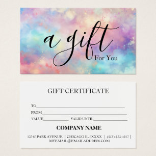 Simple & Modern Business Gift Certificate