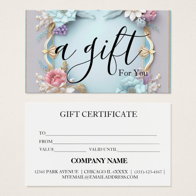 Simple & Modern Business Gift Certificate (Front & Back)