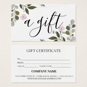 Simple & Modern Business Gift Certificate