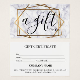 Simple & Modern Business Gift Certificate