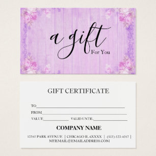Simple & Modern Business Gift Certificate