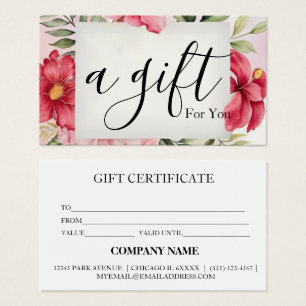 Simple & Modern Business Gift Certificate