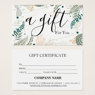 Simple & Modern Business Gift Certificate