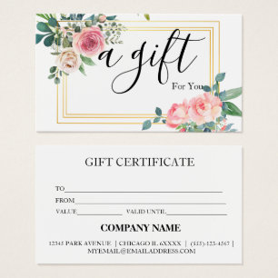 Simple & Modern Business Gift Certificate