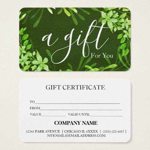 Simple & Modern Business Gift Certificate