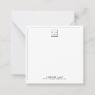 Simple Modern Business Logo Company Double Border Note Card