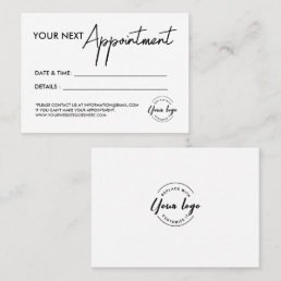 Simple modern Business logo Custom Appointment Card