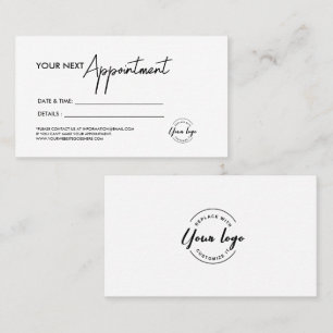Simple modern Business logo Custom Appointment Card