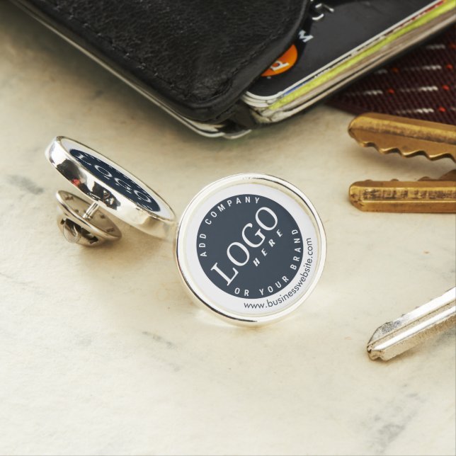 Simple Modern Business Logo Website Employee Lapel Pin (In Situ)