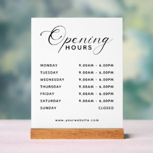 Simple Modern Business Opening Hours Display