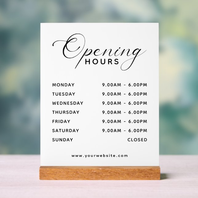 Simple Modern Business Opening Hours Display (Neutral)