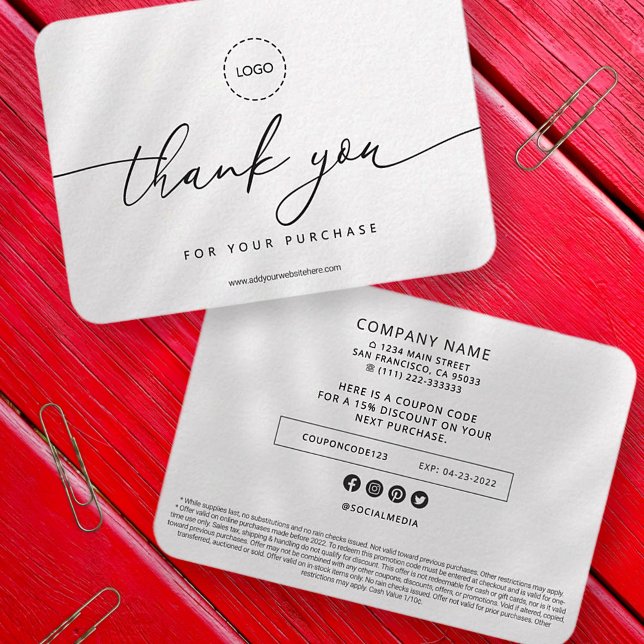 Simple Modern Business Promo Coupon Ad Campaign Note Card (Creator Uploaded)