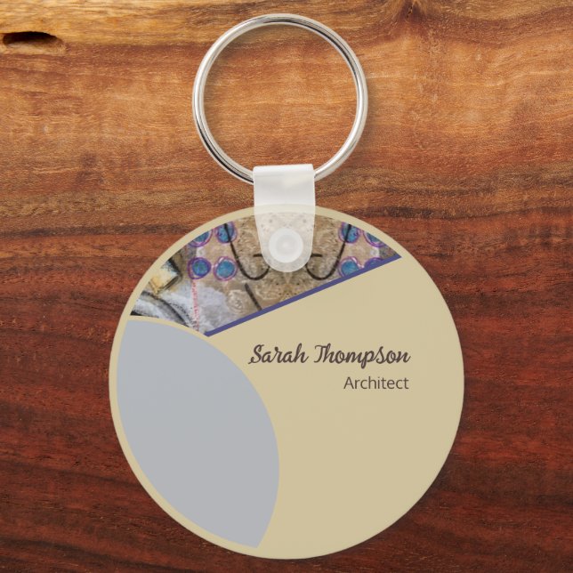 Simple Modern Business Promotional QR Code Logo Keychain (Front)