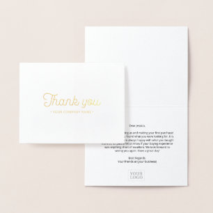 Simple Modern Business Thank you Gold Foil Card