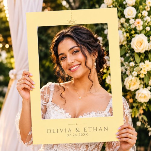 Simple Modern Butter Yellow Wedding Photo Selfie Frame