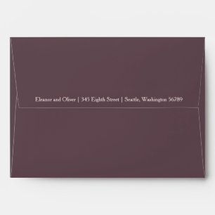Simple Modern Cabernet Wine Wedding Return Address Envelope