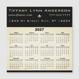 Simple Modern Calendar Black and Ivory Beige