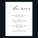 Simple Modern Calligraphy Bar Menu Sign<br><div class="desc">Black and White Modern Calligraphy Bar Menu Sign.</div>