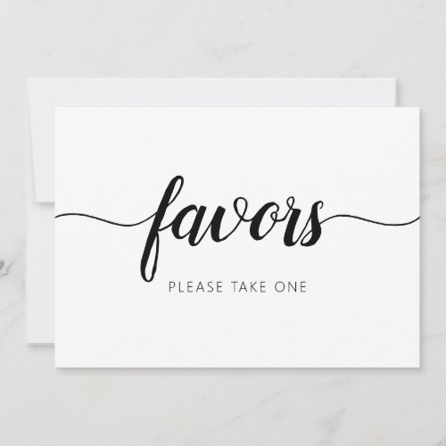Simple Modern Calligraphy Favors Sign