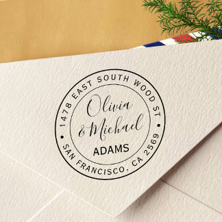 Simple Modern Calligraphy Return Address Self-inking Stamp