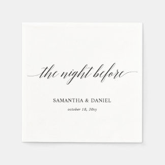 Simple Modern Calligraphy Script Rehearsal Dinner  Napkins