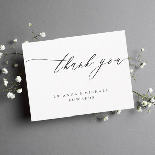 Simple Modern Calligraphy Thank You Card