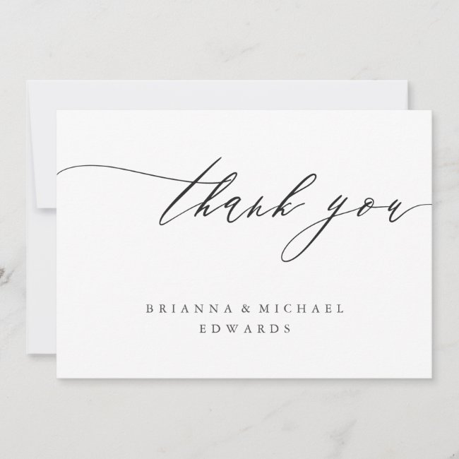 Simple Modern Calligraphy Thank You Card