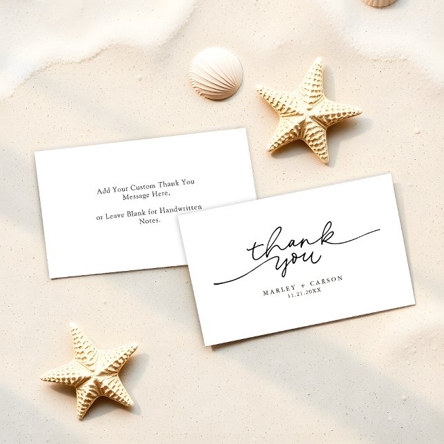 Simple Modern Calligraphy Wedding Budget Thank You Note Card (Creator Uploaded)