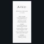 Simple Modern Calligraphy Wedding Menu<br><div class="desc">Black and White Modern Calligraphy Wedding Menu.</div>
