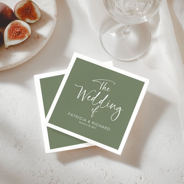 Simple Modern Calligraphy Wedding  Napkins (Creator Uploaded)