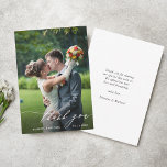 Simple Modern Calligraphy Wedding Photo Thank You Card<br><div class="desc">Simple and Modern Calligraphy Wedding Photo Thank You Card.  For more advanced customization of this design,  Please click the "Customize" button above! Matching items are also available.</div>