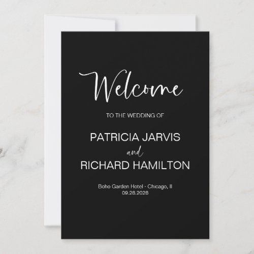 Simple Modern Calligraphy Wedding Program