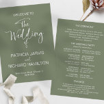 Simple Modern Calligraphy Wedding Program<br><div class="desc">A simple chic wedding ceremony order of service program. Easy to personalize with your details. Check the collection for matching items. CUSTOMIZATION: If you need design customization,  please get in touch with me via chat; if you need information about your order,  shipping options,  etc.,  please contact Zazzle support directly.</div>