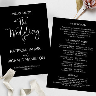 Simple Modern Calligraphy Wedding Program