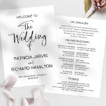 Simple Modern Calligraphy Wedding Program<br><div class="desc">A simple chic wedding ceremony order of service program. Easy to personalize with your details. Check the collection for matching items. CUSTOMIZATION: If you need design customization,  please get in touch with me via chat; if you need information about your order,  shipping options,  etc.,  please contact Zazzle support directly.</div>