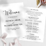 Simple Modern Calligraphy Wedding Program<br><div class="desc">A simple chic wedding ceremony order of service program. Easy to personalize with your details. Check the collection for matching items. CUSTOMIZATION: If you need design customization,  please get in touch with me via chat; if you need information about your order,  shipping options,  etc.,  please contact Zazzle support directly.</div>