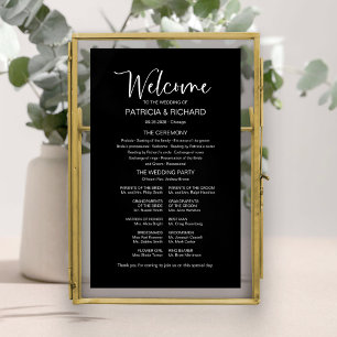 Simple Modern Calligraphy Wedding Program Sign