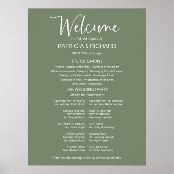 Simple Modern Calligraphy Wedding Program Sign by StampsbyMargherita at Zazzle